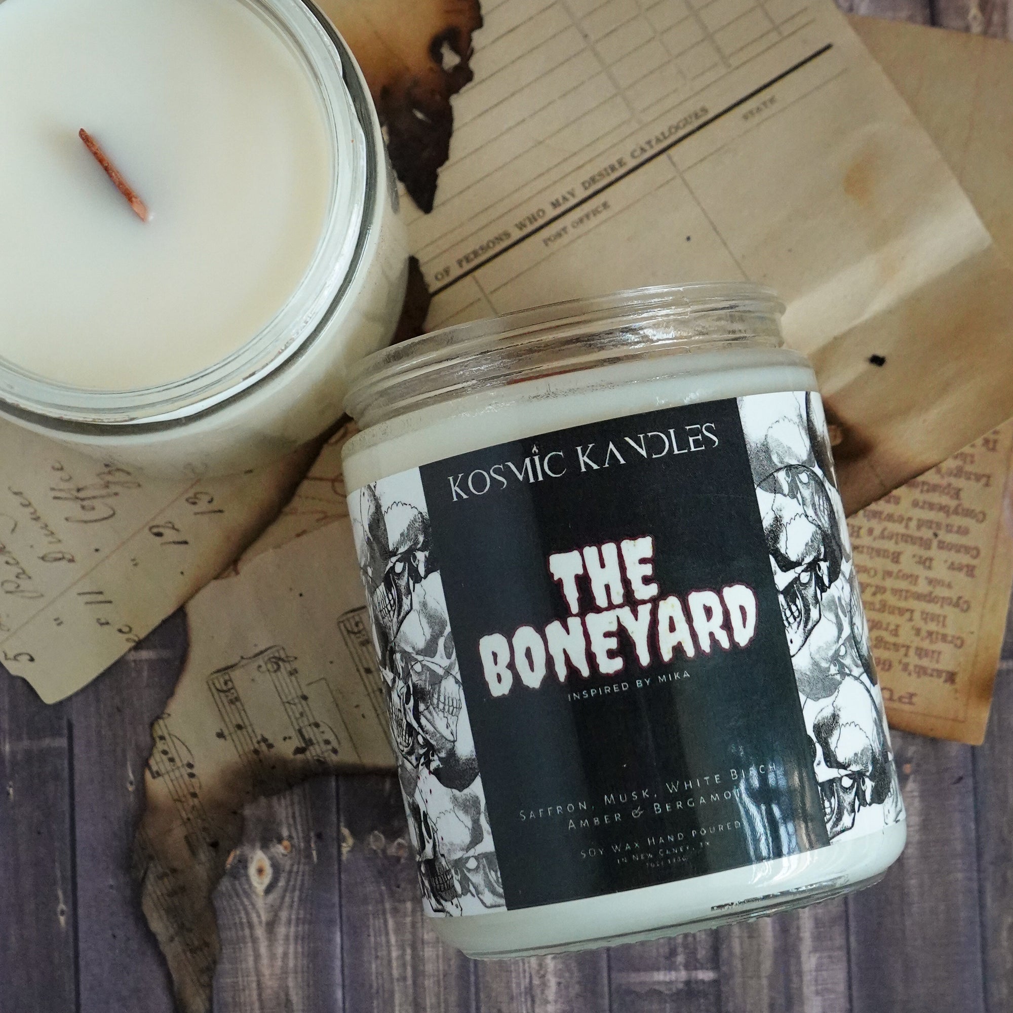 🪦 The Boneyard Soy Wax Candle - MiikaStory