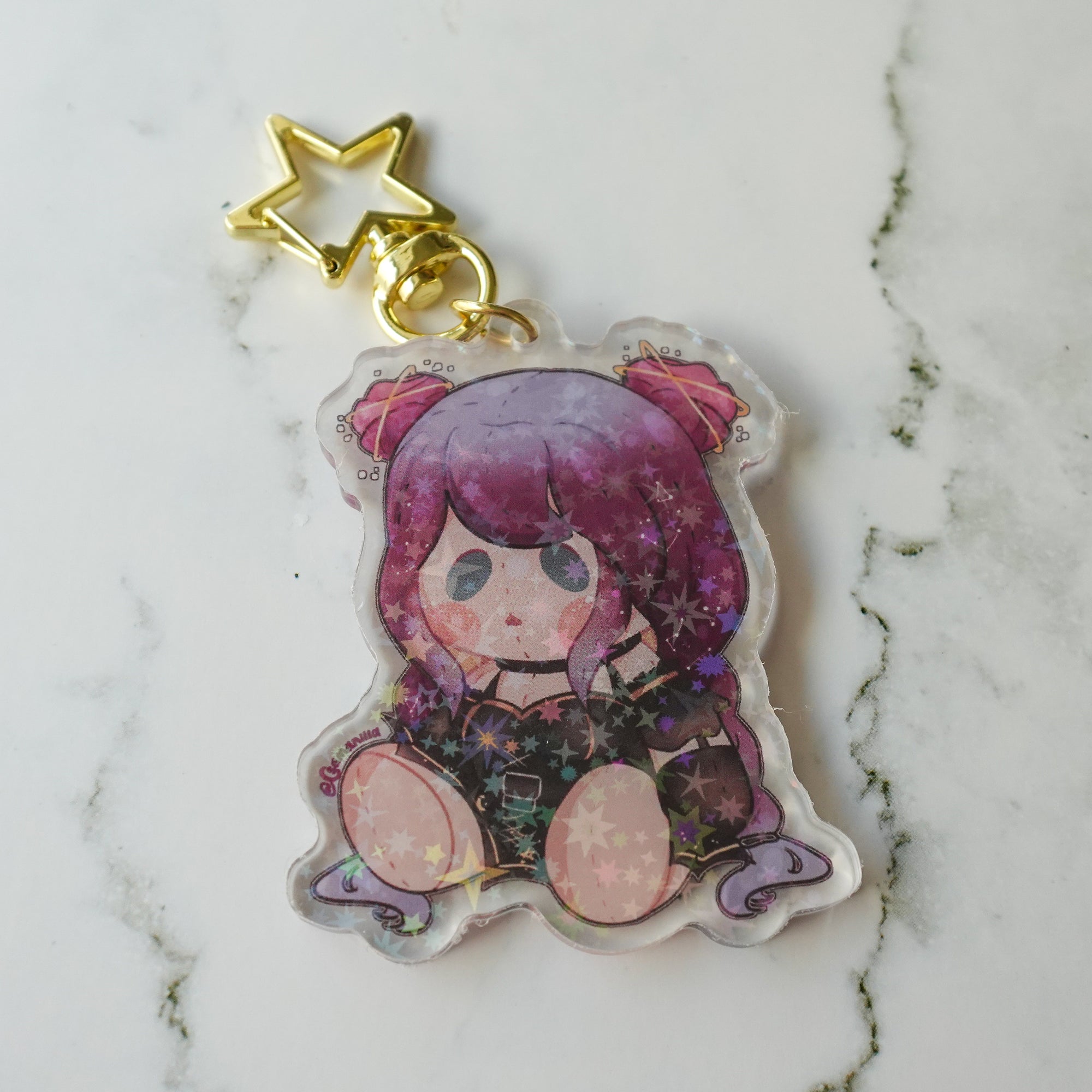 Kosmic Kait Plushie VTuber Holographic Acrylic Keychain