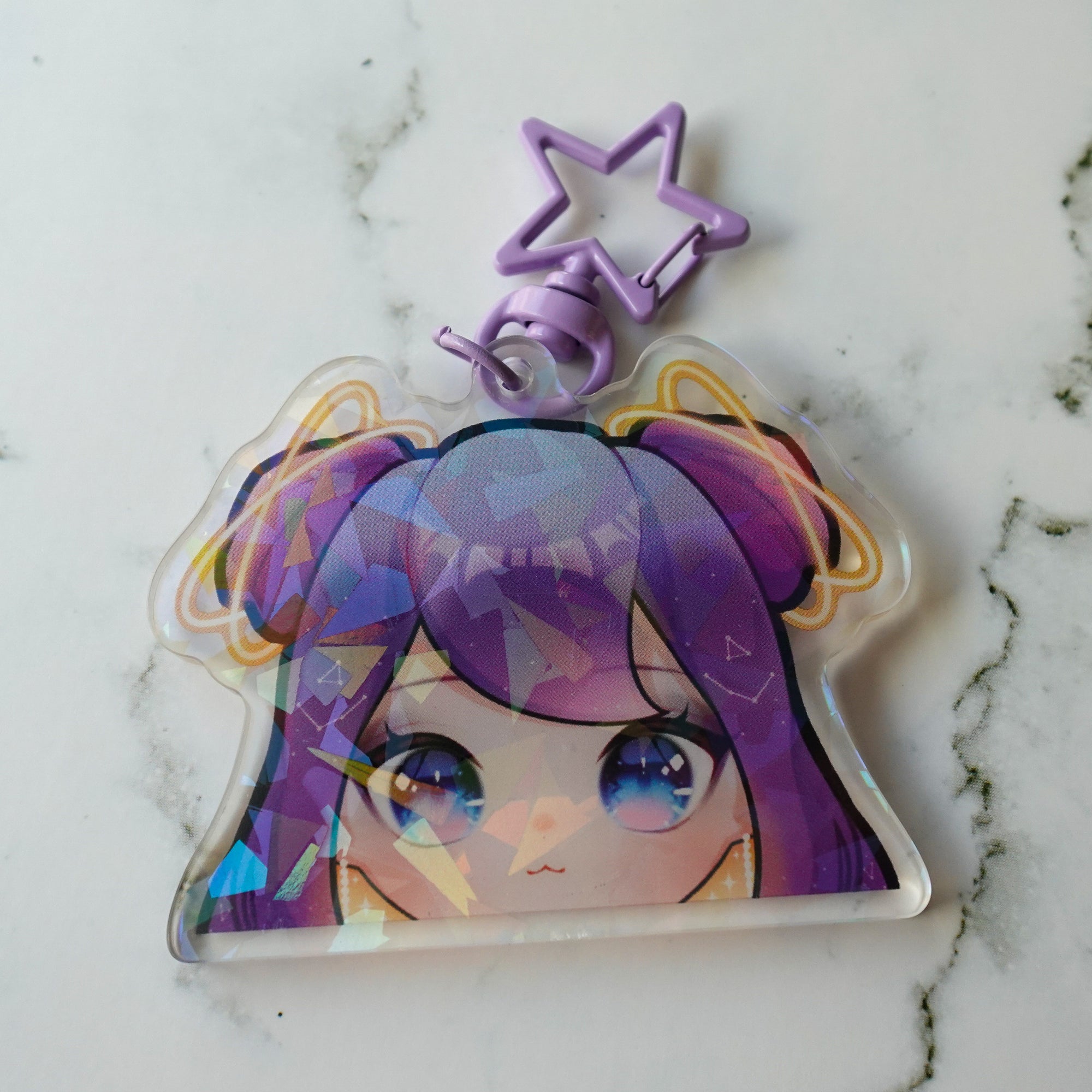 Kosmic Kait Peeker VTuber Holographic Acrylic Keychain